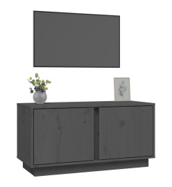 Meuble TV Gris 80x35x40,5 cm Bois de pin massif