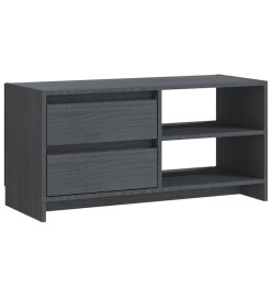 Meuble TV Gris 80x31x39 cm Bois de pin massif