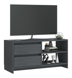 Meuble TV Gris 80x31x39 cm Bois de pin massif