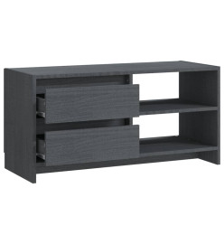 Meuble TV Gris 80x31x39 cm Bois de pin massif