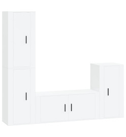 Ensemble de meubles TV 4 pcs Blanc brillant Bois d'ingénierie