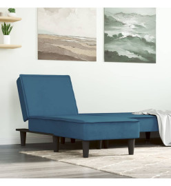 Chaise longue bleu velours