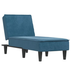 Chaise longue bleu velours