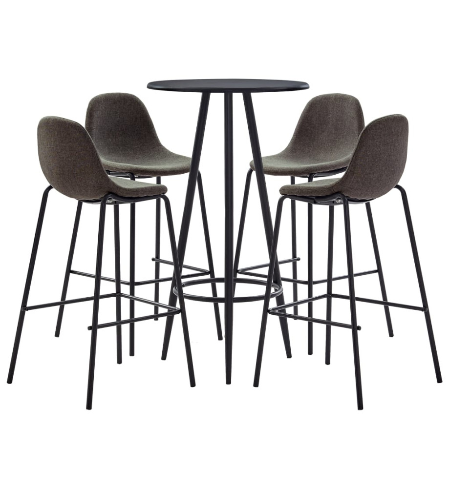 Ensemble de bar 5 pcs Tissu Gris foncé