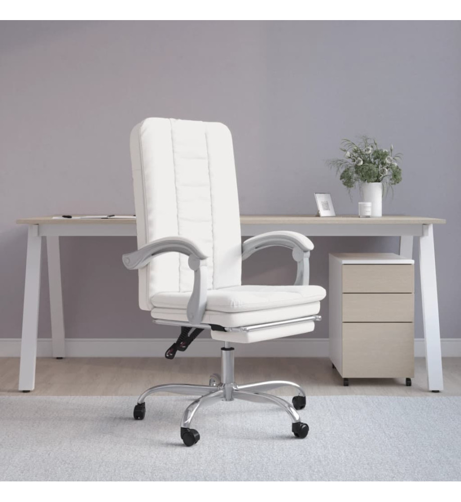 Fauteuil inclinable de bureau Blanc Similicuir