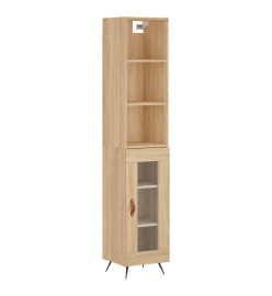 Buffet haut Chêne sonoma 34,5x34x180 cm Bois d'ingénierie