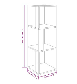 Armoire d'angle Chêne fumé 33x33x100 cm Bois d'ingénierie