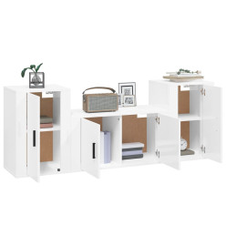 Ensemble de meubles TV 3 pcs Blanc brillant Bois d'ingénierie