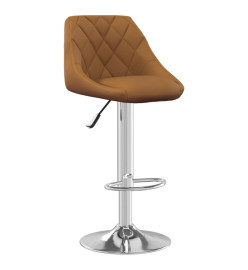 Tabourets de bar lot de 2 marron velours