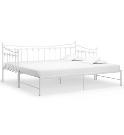 Cadre de canapé-lit extensible Blanc Métal 90x200 cm