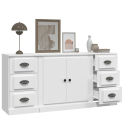 Buffets 3 pcs Blanc Bois d'ingénierie