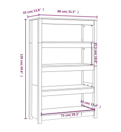 Bibliothèque 80x35x126 cm Bois de pin massif