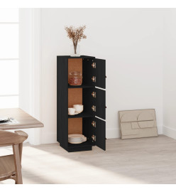 Buffet haut Noir 34x40x108,5 cm Bois massif de pin