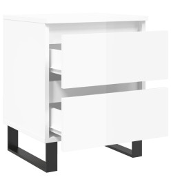 Tables de chevet 2 pcs blanc brillant 40x35x50 cm