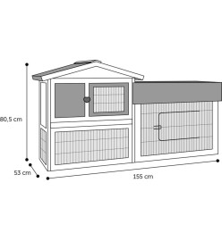 FLAMINGO Clapier Aurora 156x53x82,5 cm