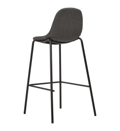 Chaises de bar lot de 4 gris foncé tissu