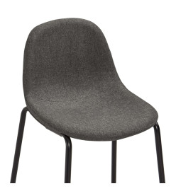 Chaises de bar lot de 4 gris foncé tissu