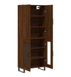 Buffet haut Chêne marron 69,5x34x180 cm Bois d'ingénierie