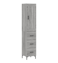 Buffet haut Sonoma gris 34,5x34x180 cm Bois d'ingénierie