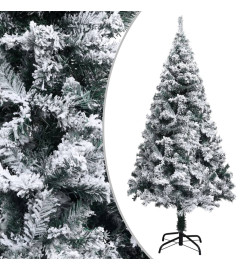 Arbre de Noël artificiel pré-éclairé et boules vert 210 cm PVC