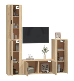 Ensemble de meubles TV 4 pcs Chêne sonoma Bois d'ingénierie