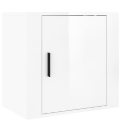 Tables de chevet murales 2 pcs Blanc brillant 50x30x47 cm