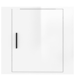 Tables de chevet murales 2 pcs Blanc brillant 50x30x47 cm