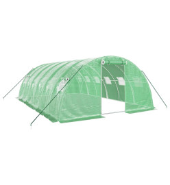 Serre avec cadre en acier vert 24 m² 6x4x2 m