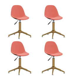 Chaises à dîner pivotantes 4 pcs Rose Velours