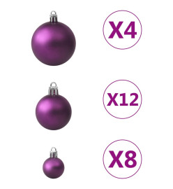 Ensemble de boules de Noël 100 pcs Violet