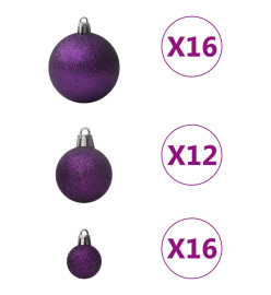 Ensemble de boules de Noël 100 pcs Violet