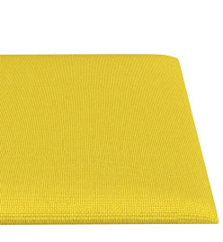 Panneaux muraux 12 pcs Jaune clair 60x15 cm Tissu 1,08 m²