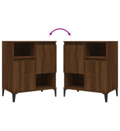 Buffets 2 pcs chêne marron 60x35x70 cm bois d'ingénierie