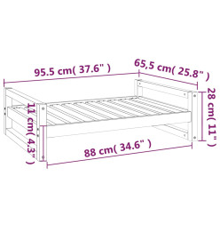 Lit pour chien Marron miel 95,5x65,5x28 cm Bois de pin solide