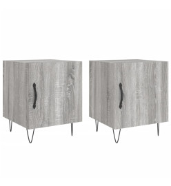 Tables de chevet 2 pcs sonoma gris 40x40x50cm bois d'ingénierie