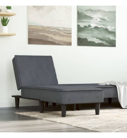 Chaise longue gris foncé velours