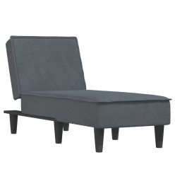 Chaise longue gris foncé velours