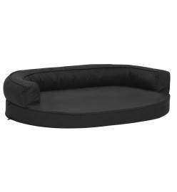 Matelas de lit ergonomique de chien 75x53 cm Aspect de lin Noir