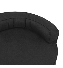 Matelas de lit ergonomique de chien 75x53 cm Aspect de lin Noir