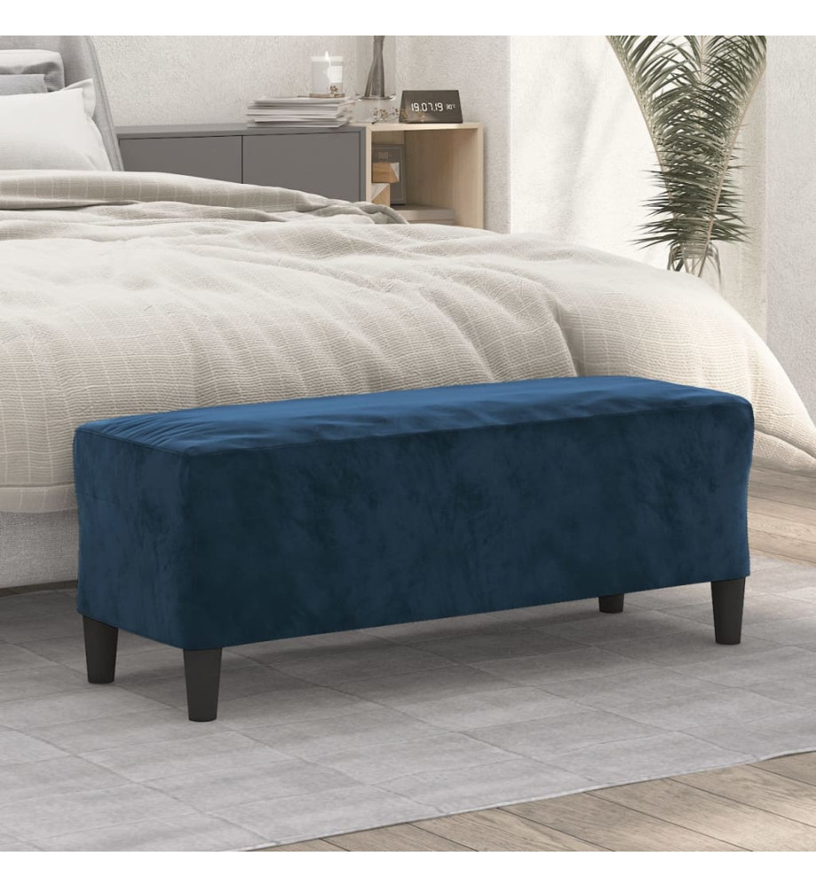 Banc Bleu 100x35x41 cm Velours