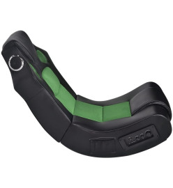 Fauteuil à bascule à enceinte Noir et vert Similicuir