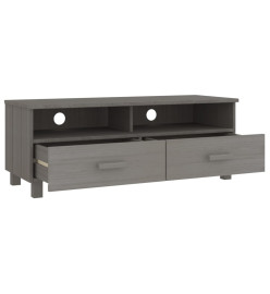 Meuble TV HAMAR Gris clair 106x40x40 cm Bois massif de pin