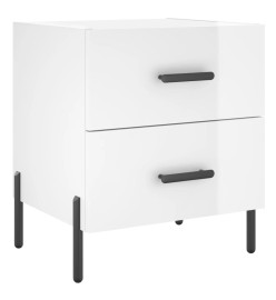 Tables de chevet 2 pcs blanc brillant 40x35x47,5 cm