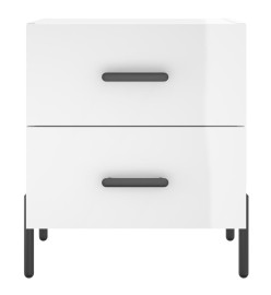 Tables de chevet 2 pcs blanc brillant 40x35x47,5 cm