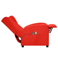 Fauteuil de massage électrique à oreilles Rouge Similicuir