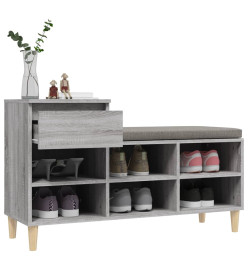 Armoire à chaussures Sonoma gris 102x36x60 cm Bois d'ingénierie