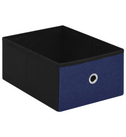 Banc de rangement pliable Bleu 76x38x38 cm Faux lin