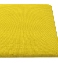 Panneaux muraux 12 pcs Jaune clair 90x30 cm Tissu 3,24 m²