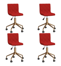 Chaises à manger pivotantes lot de 4 rouge bordeaux velours