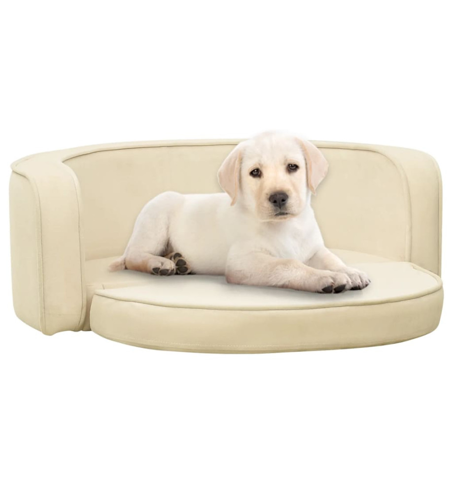 Canapé pliable pour chien Crème 73x67x26 cm Coussin lavable